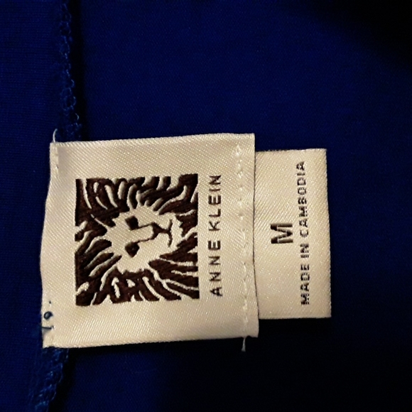 Anne Klein Pleated Front Jersey Top, vivid blue, Size M - Picture 3 of 5